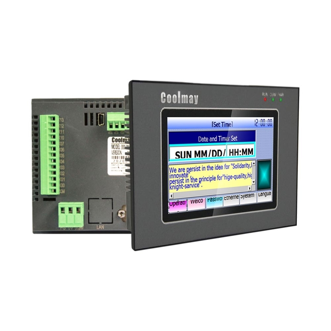 Ενσωματωμένος HMI ελεγκτής 12DO 5 επίδειξη 0 PLC αναλογικής παραγωγής ίντσας TFT