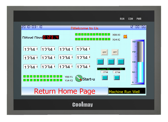 QM3G-100FH-24MR-485P 10 ιντσών HMI PLC All In One 30DI 30DO Modbus RTU Πρωτόκολλο Προγραμματιζόμενος Λογικός Ελεγκτής